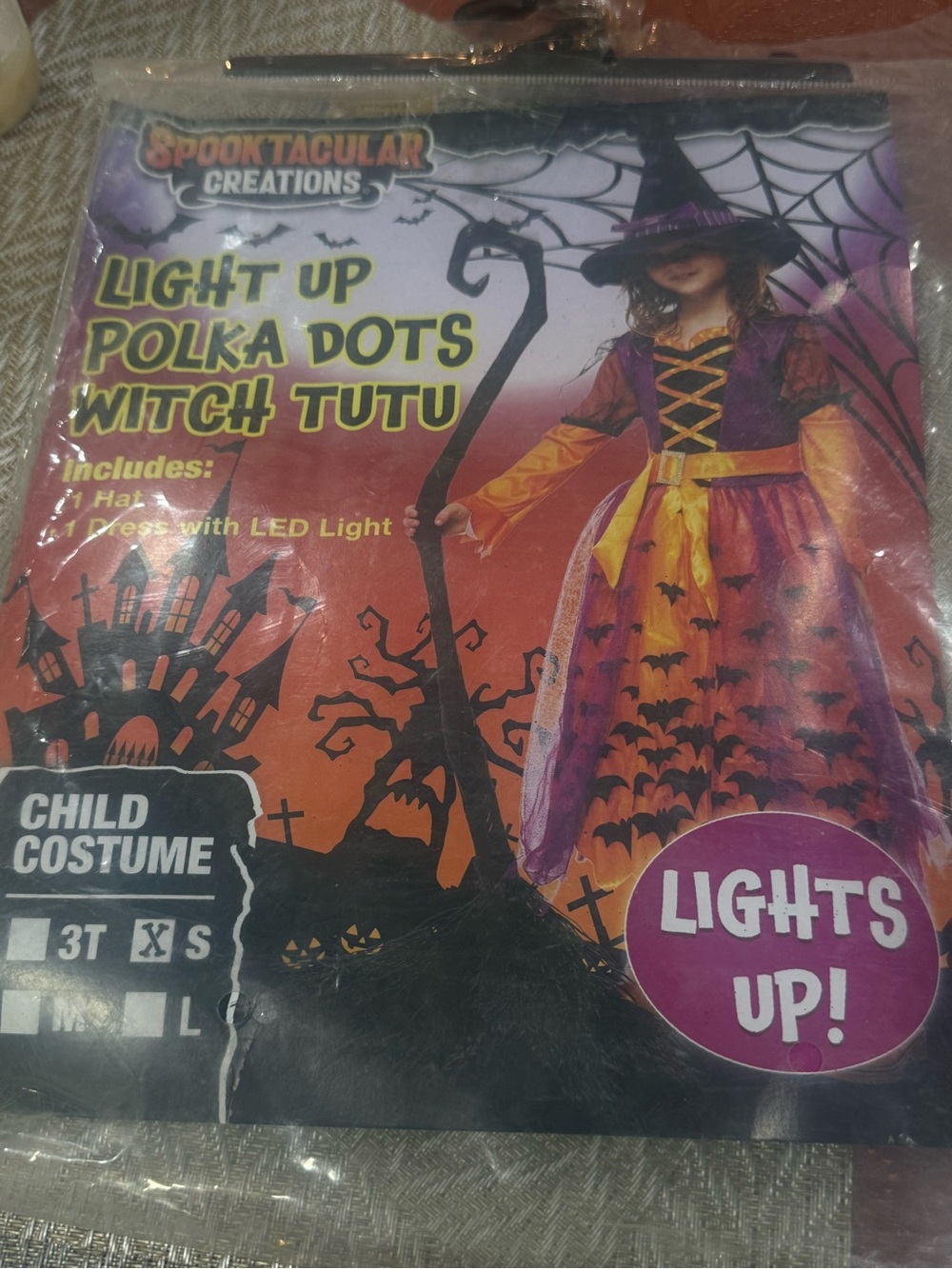 Spooktacular Creations Light Up Polka Dots Witch Tutu